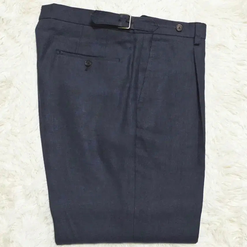 [BUNJANG] Drakes Navy Linen Pants / 드레익스 린넨 팬츠