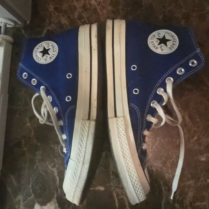 [BUNJANG] Converse Chuck Taylor High Rush Blue &amp; Sunflower Sneakers / 컨버스 척테일러 히이 러쉬블루 280 썬플라워 275
