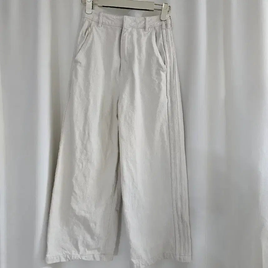 [BUNJANG] Adidas x K-Swiss Collaboration Ivory Wide Denim Pants / 아디다스 아이보리 데님 팬츠