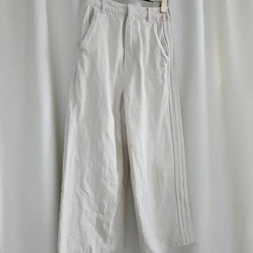 [BUNJANG] Adidas x K-Swiss Collaboration Ivory Wide Denim Pants / 아디다스 아이보리 데님 팬츠
