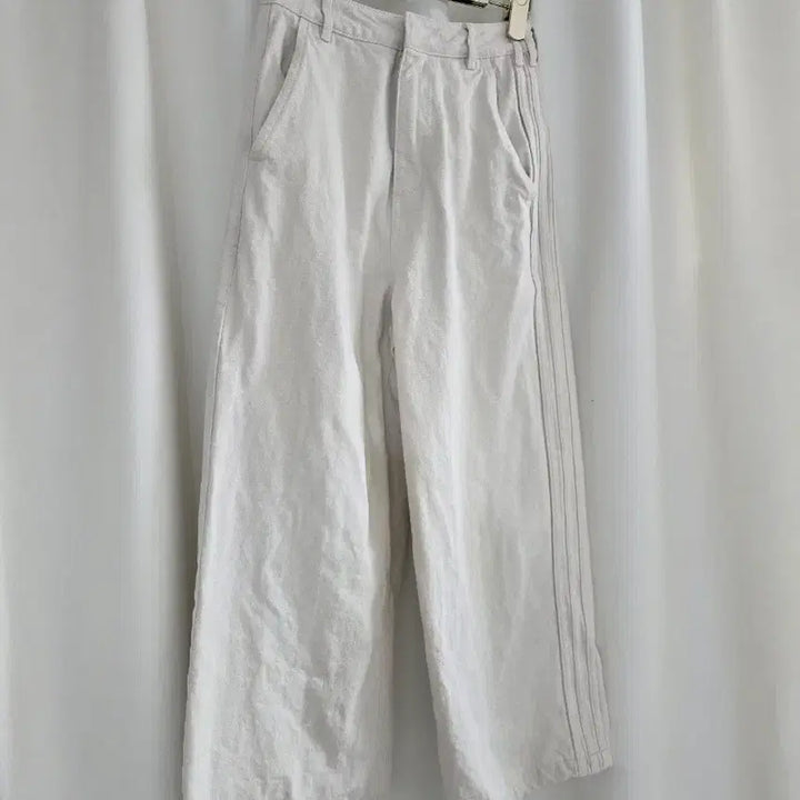 [BUNJANG] Adidas x K-Swiss Collaboration Ivory Wide Denim Pants / 아디다스 아이보리 데님 팬츠