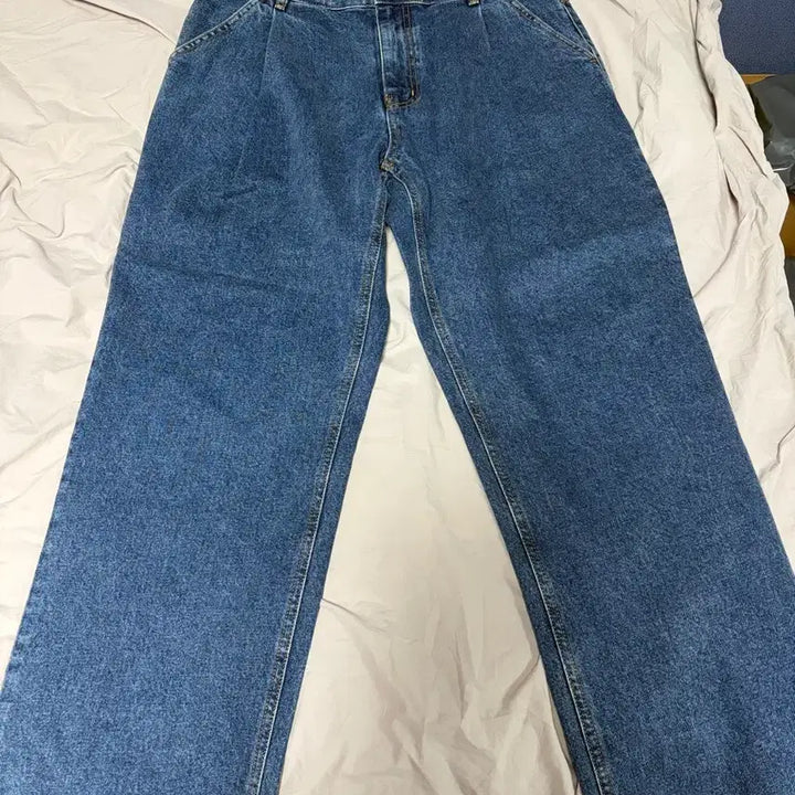 [BUNJANG] Uniform Bridge Wide One-Tuck Denim Pants Indigo / (32-34) 유니폼브릿지 와이드 원턱 데님 팬츠 인디고