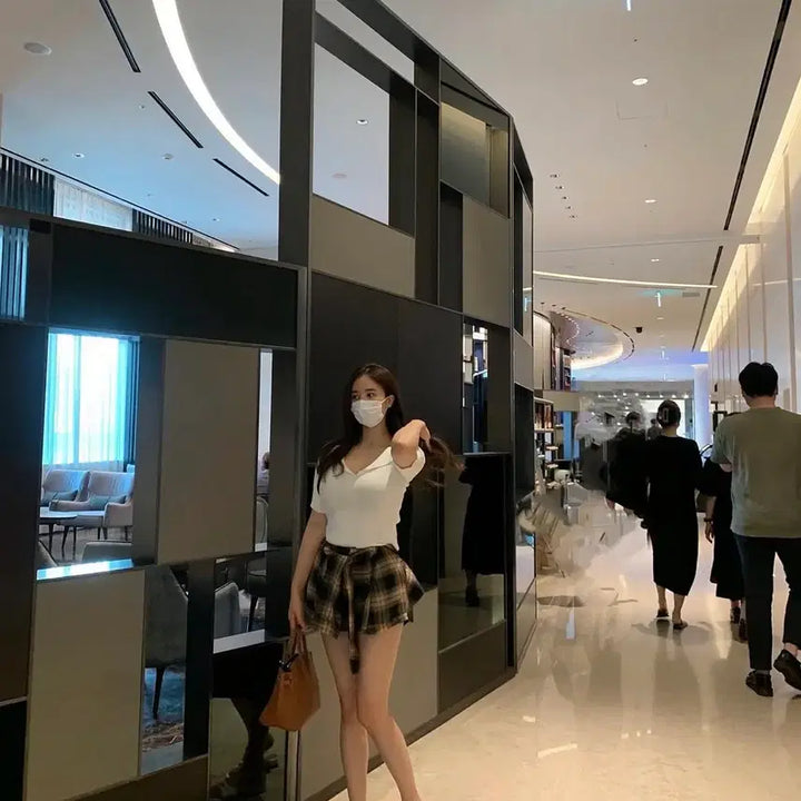 [BUNJANG] Imported Clothing Checked Layered Shorts / 옷장정리 수입의류 쇼츠 S 핏보장 여름까지 가능