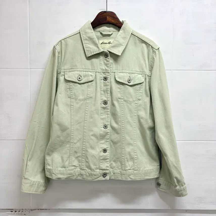 [BUNJANG] Eddie Bauer Green Trucker Jacket L / 에디바우어 연두색 트러커 자켓 L