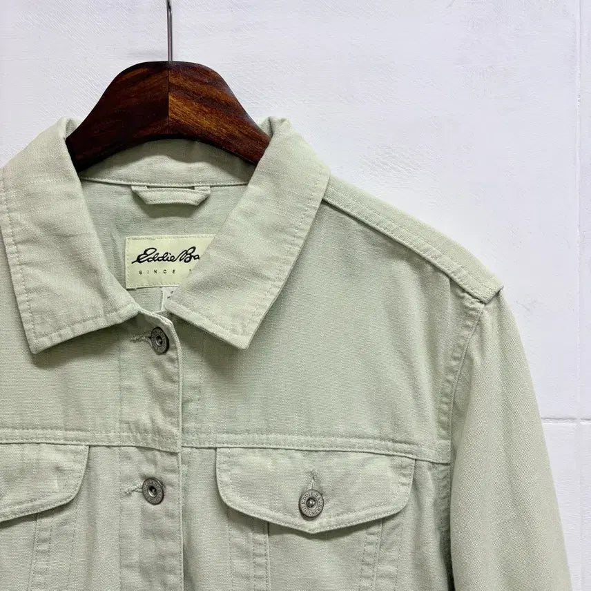 [BUNJANG] Eddie Bauer Green Trucker Jacket L / 에디바우어 연두색 트러커 자켓 L