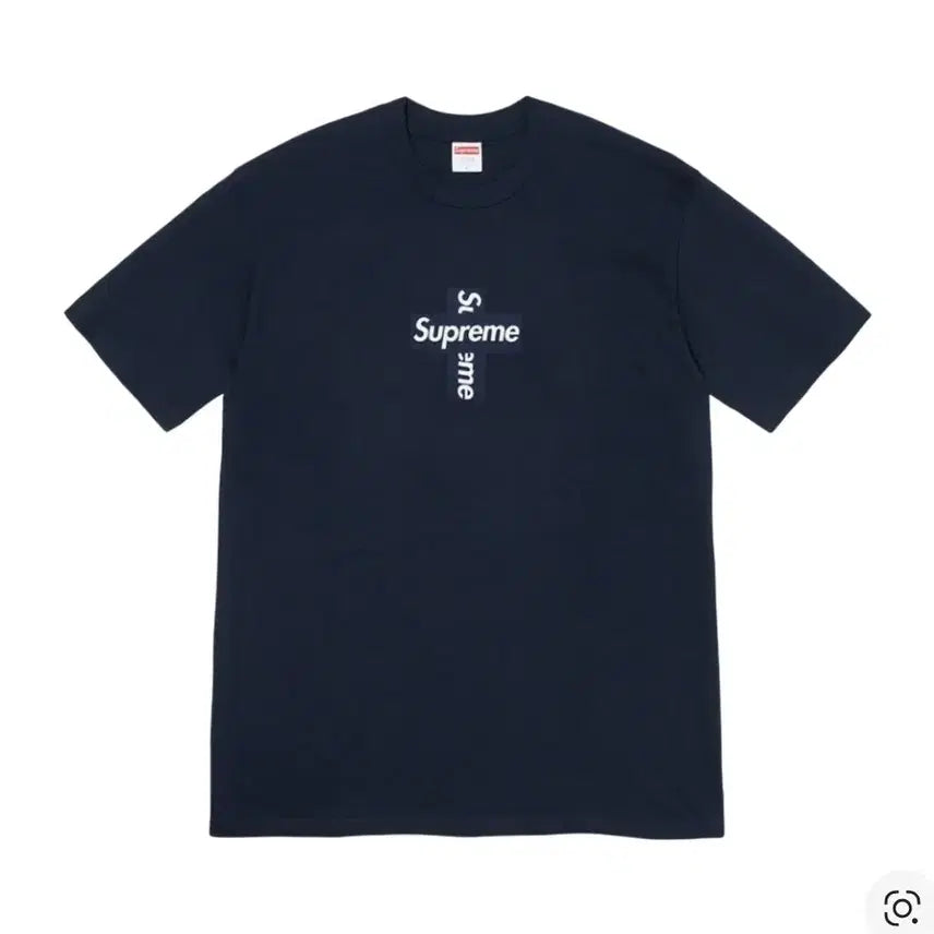 [BUNJANG] Supreme Cross Box Logo T-Shirt Navy 20FW L / [새상품]슈프림 크로스 박스로고 티셔츠 네이비 20fw L