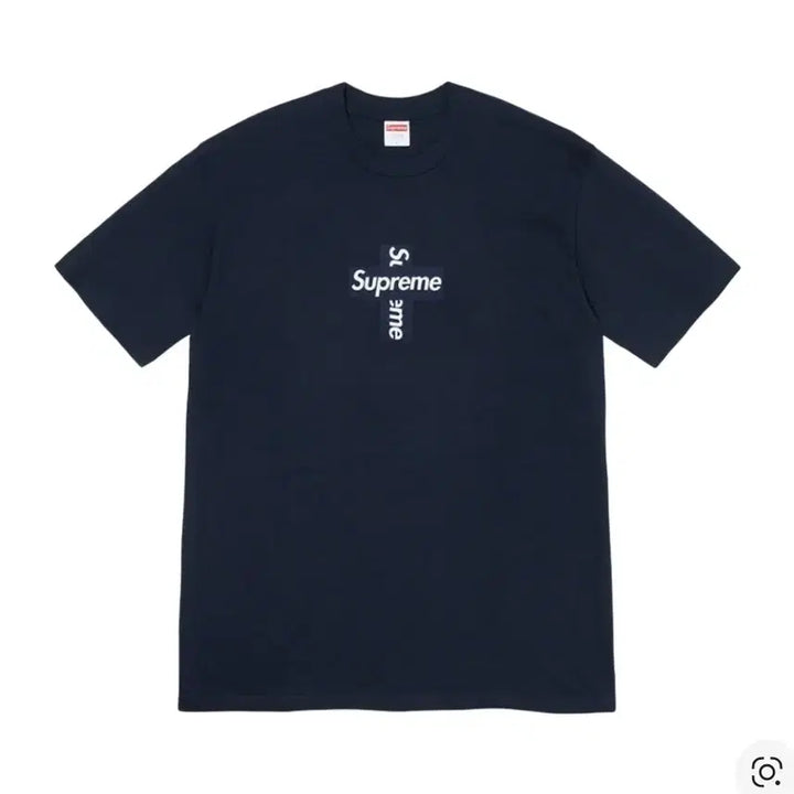 [BUNJANG] Supreme Cross Box Logo T-Shirt Navy 20FW L / [새상품]슈프림 크로스 박스로고 티셔츠 네이비 20fw L
