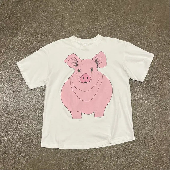 [BUNJANG] 90s Big Face Pig T-Shirt (Size L/105) / 90s Big Face Pig 티셔츠 (105)