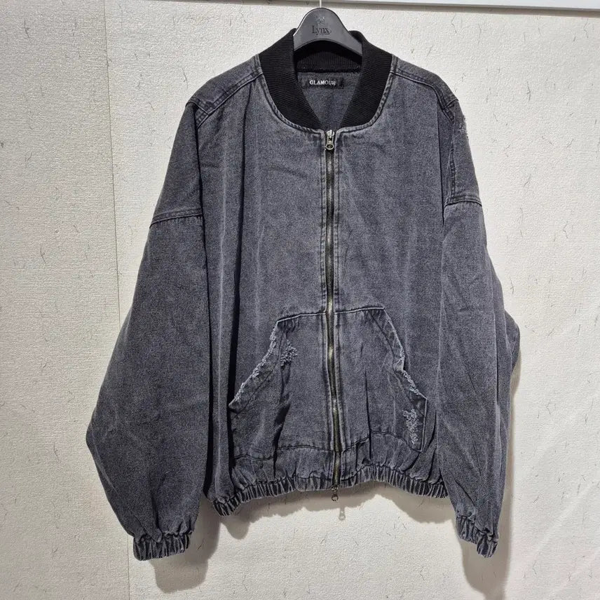 [BUNJANG] Glamour Black Denim Short Blouson Jacket / 글래머 블랙 데님 숏 블루종 자켓