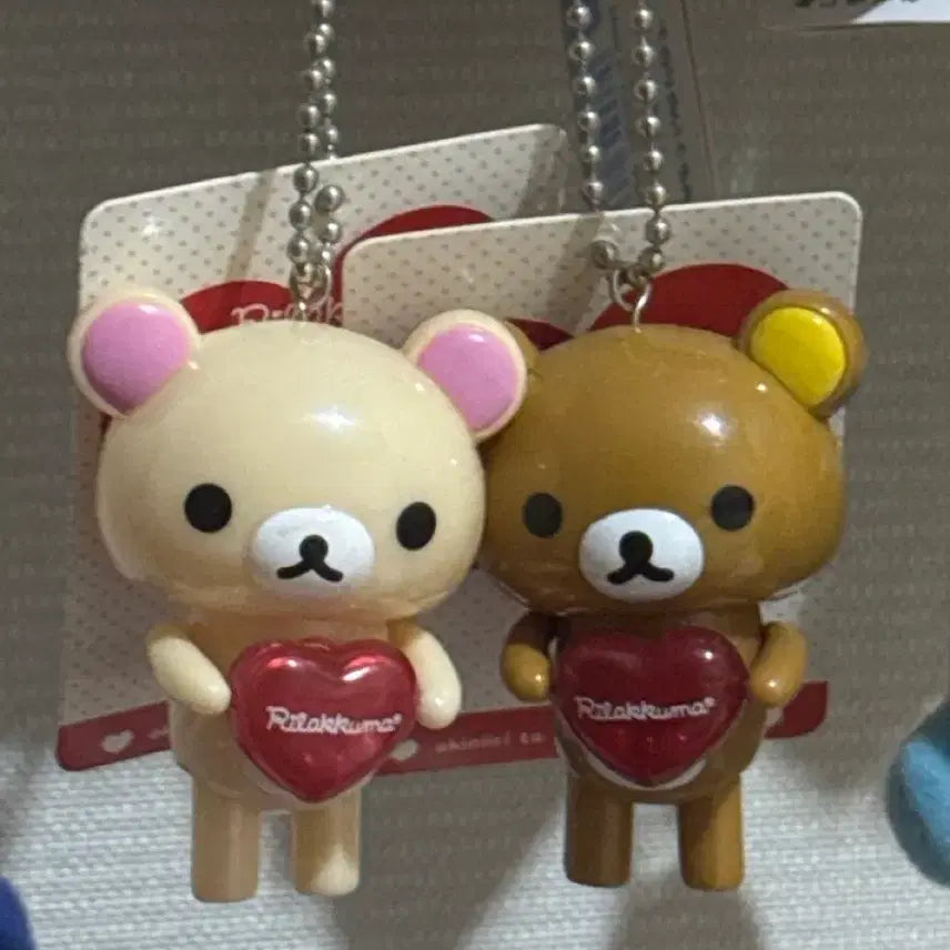 [BUNJANG] Rilakkuma Heart Dangle Charm Set / 리락쿠마 하트 달랑이 키링 세트