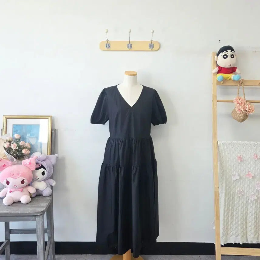 [BUNJANG] H&amp;M Black Long Summer Dress / 빈티지 만원샵 H&amp;M 블랙 롱 여름 원피스
