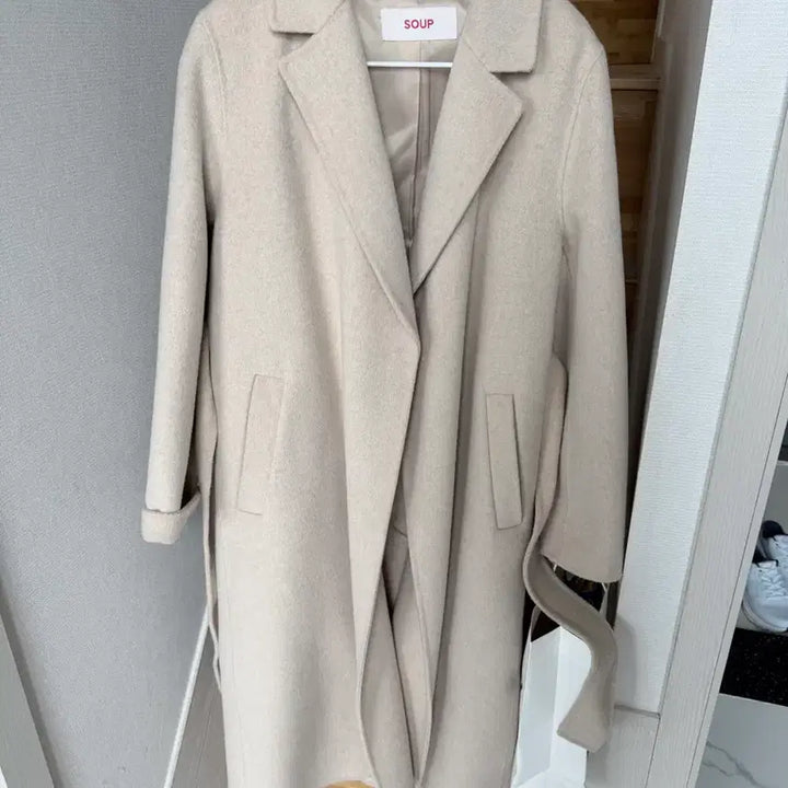 [BUNJANG] SOUP Beige Wool Blend Coat / SOUP 베이지 코트 85