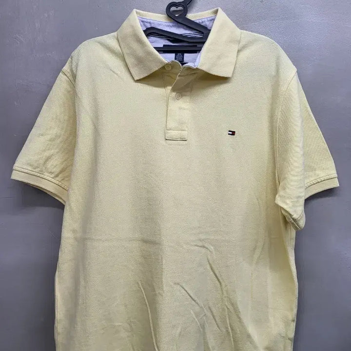 [BUNJANG] Tommy Hilfiger Yellow Short Sleeve Polo T-Shirt M / 타미힐피거 옐로우 반팔 폴로티셔츠m