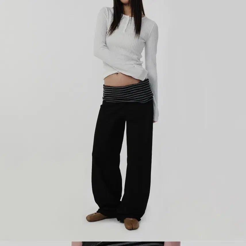 [BUNJANG] Suede Layered Long Pants / 스웨이드 레이어드 롱 팬츠