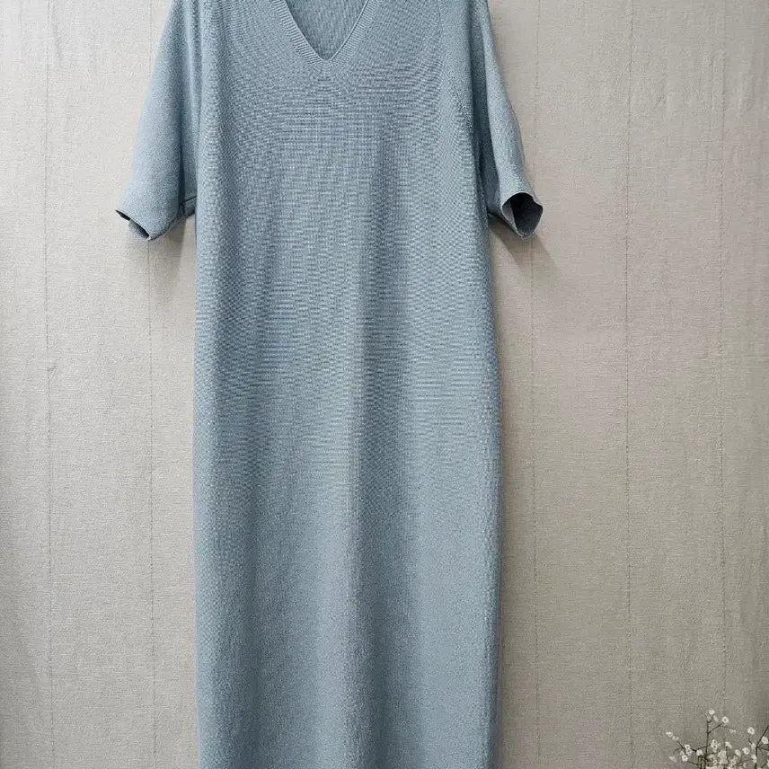 [BUNJANG] Mint V-Neck Knit Long Dress / 민트색  브이넥니트 롱원피스~ 77