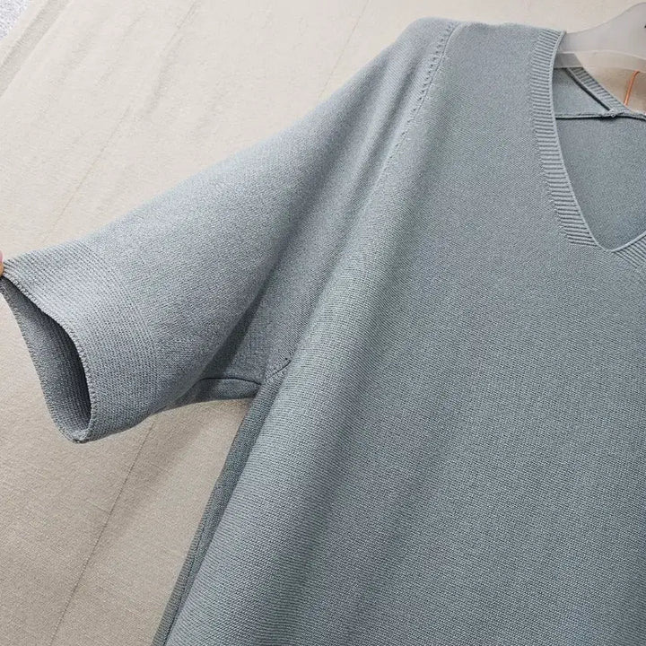 [BUNJANG] Mint V-Neck Knit Long Dress / 민트색  브이넥니트 롱원피스~ 77