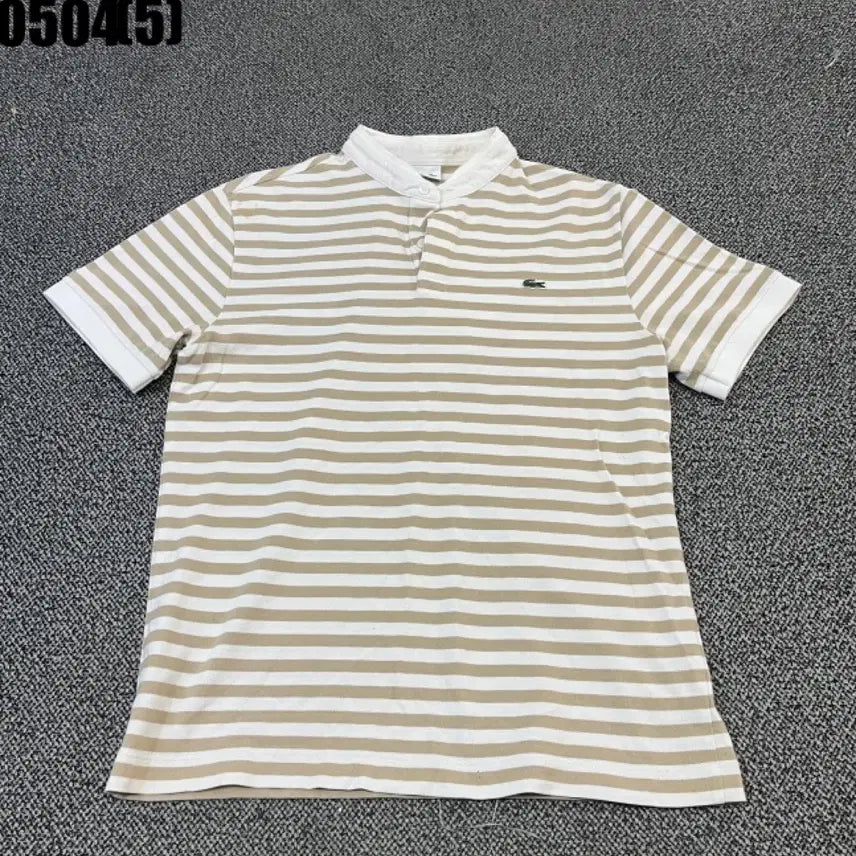 [BUNJANG] Lacoste Striped Short-Sleeve Polo Shirt (M) / 라코스테 스트라이프 반팔 카라티m 0504