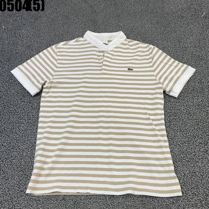 [BUNJANG] Lacoste Striped Short-Sleeve Polo Shirt (M) / 라코스테 스트라이프 반팔 카라티m 0504