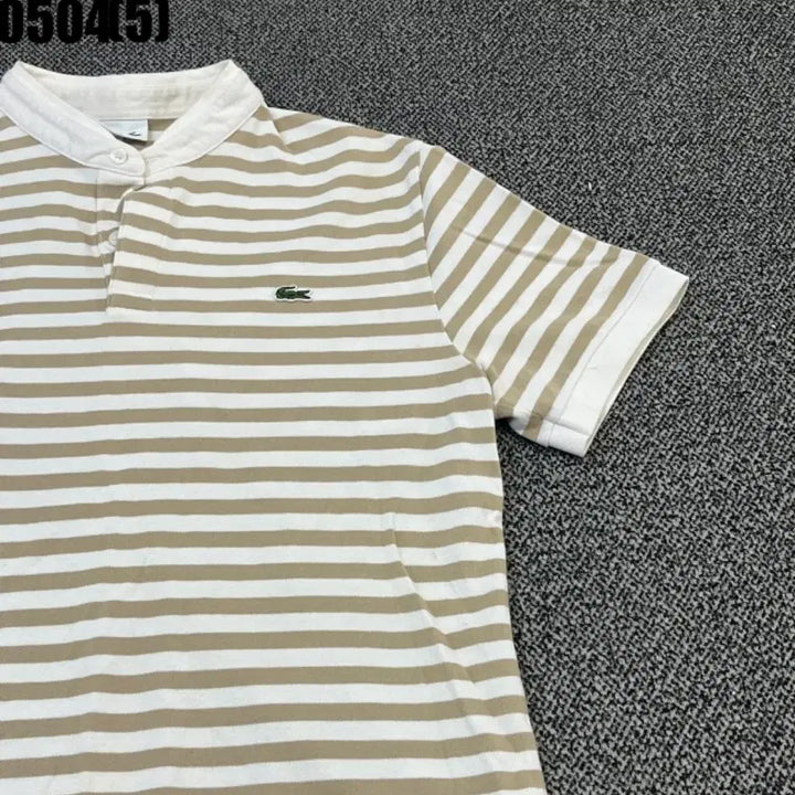 [BUNJANG] Lacoste Striped Short-Sleeve Polo Shirt (M) / 라코스테 스트라이프 반팔 카라티m 0504