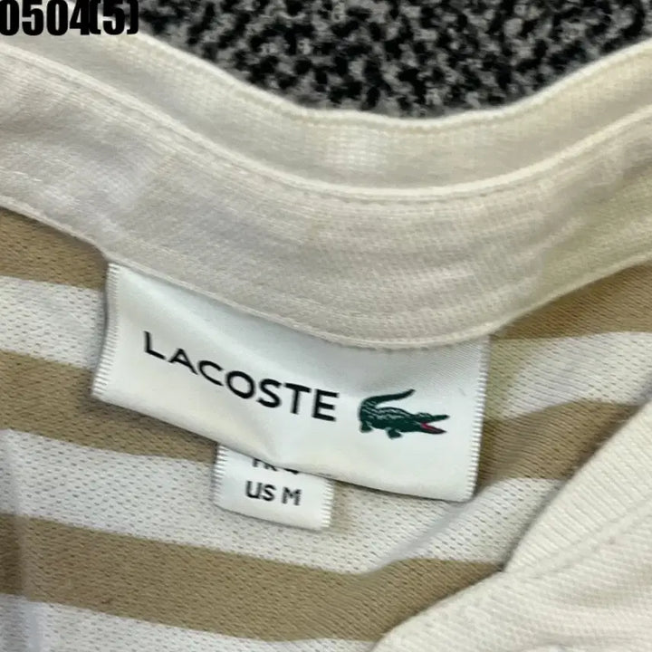 [BUNJANG] Lacoste Striped Short-Sleeve Polo Shirt (M) / 라코스테 스트라이프 반팔 카라티m 0504