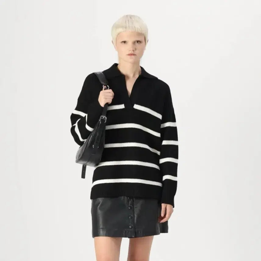[BUNJANG] American Eagle Black Striped Sweater / 미국에서 산 아메리칸 이글 검정 스웨터