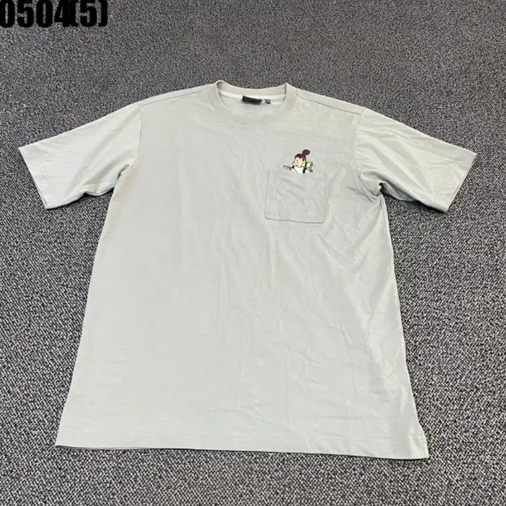 [BUNJANG] New Balance Pocket Character T-Shirt Gray Size 95 / 뉴발란스 포켓 캐릭터 반팔 티셔츠 회색95 0504
