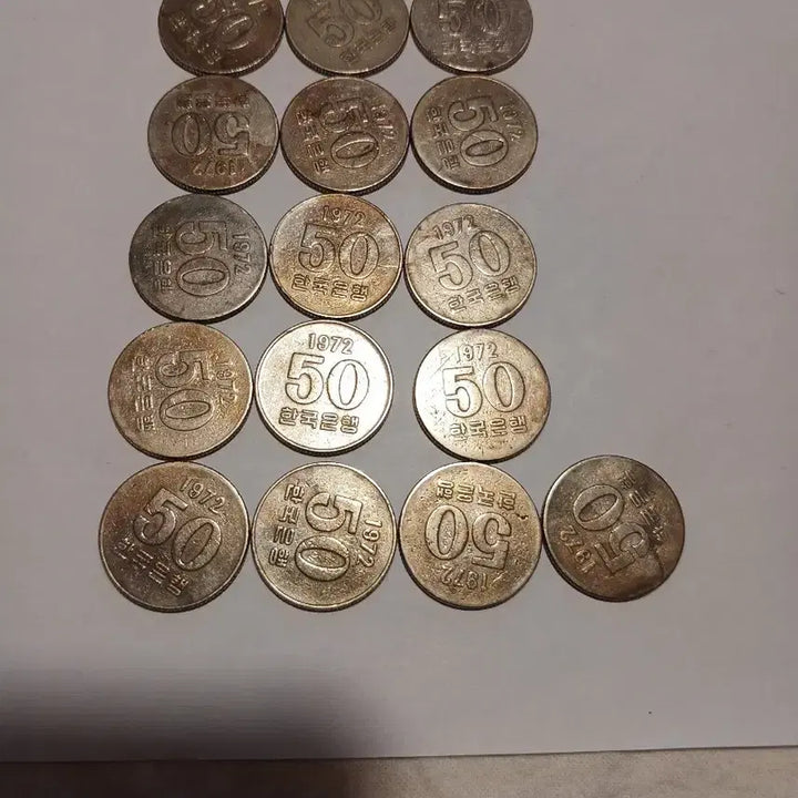 [BUNJANG] 1972 50 Won Coin Bundle (16 pieces) / 1972년 50원 16개