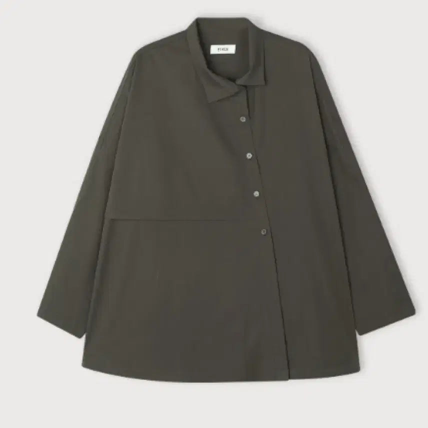 [BUNJANG] Ethos Button Flare Shirt - Ash Brown / 에토스 버튼 플레어 셔츠 애쉬브라운 button flare shirt