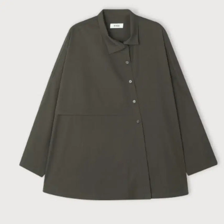 [BUNJANG] Ethos Button Flare Shirt - Ash Brown / 에토스 버튼 플레어 셔츠 애쉬브라운 button flare shirt