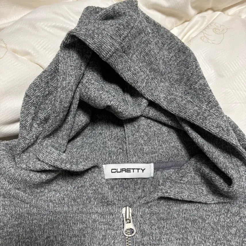[BUNJANG] QURETY Zip-Up Hoodie Grey / 큐리티 후드집업 그레이