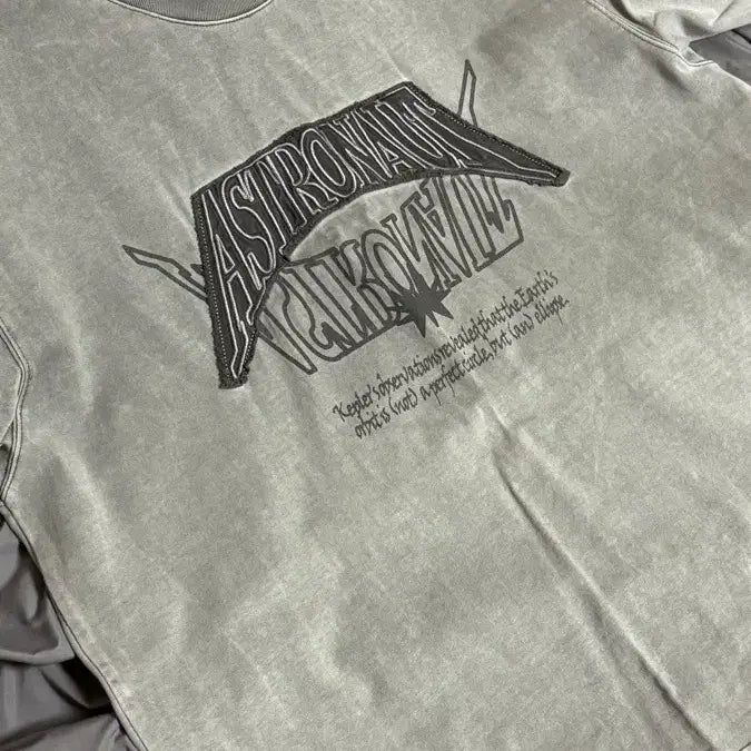[BUNJANG] Elwood Patchwork Pigment Dyed Half T-Shirt - Ice Grey / 엘무드 ASTRO 패치워크 피그다잉 하프 티셔츠 아이스 그레이