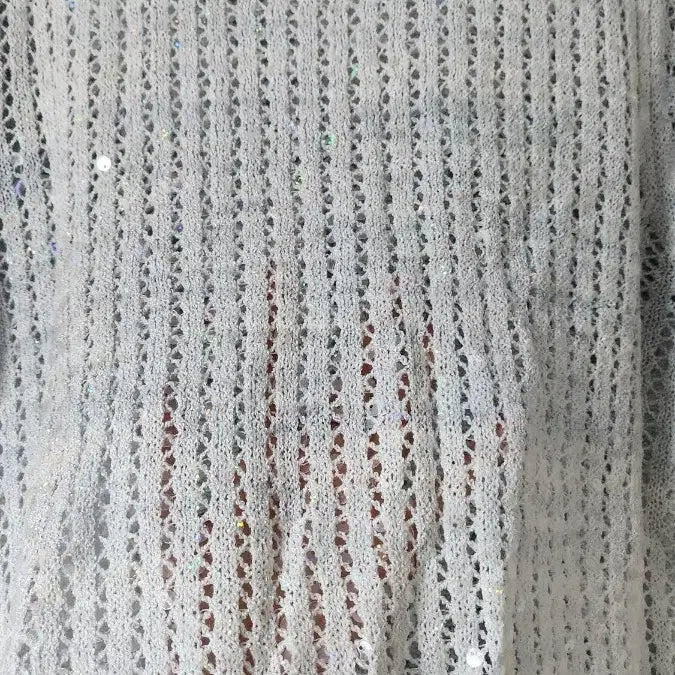 [BUNJANG] Short Sleeve Knit with Sequin Detail / 반팔 니트 스팽글 포인트 하늘색 화이트 새상품
