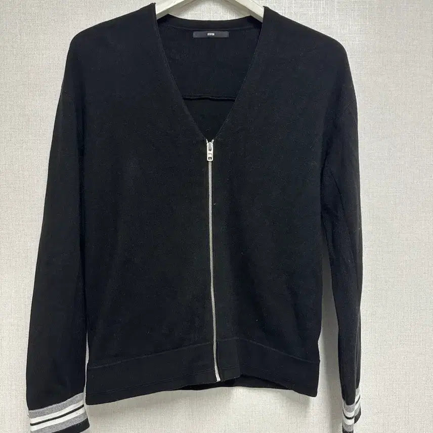 [BUNJANG] System Black Knit Zip-Up (Size 95) / 사이즈 95) 시스템 블랙 니트 집업