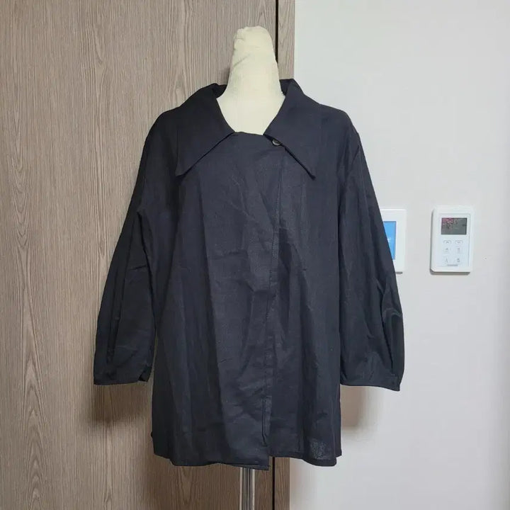 [BUNJANG] Wished Black Wide Collar 7/10 Sleeve Shirt Blouse / 새상품) wished 블랙 와이드 칼라 7부 셔츠 블라우스