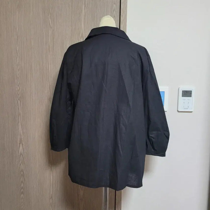 [BUNJANG] Wished Black Wide Collar 7/10 Sleeve Shirt Blouse / 새상품) wished 블랙 와이드 칼라 7부 셔츠 블라우스