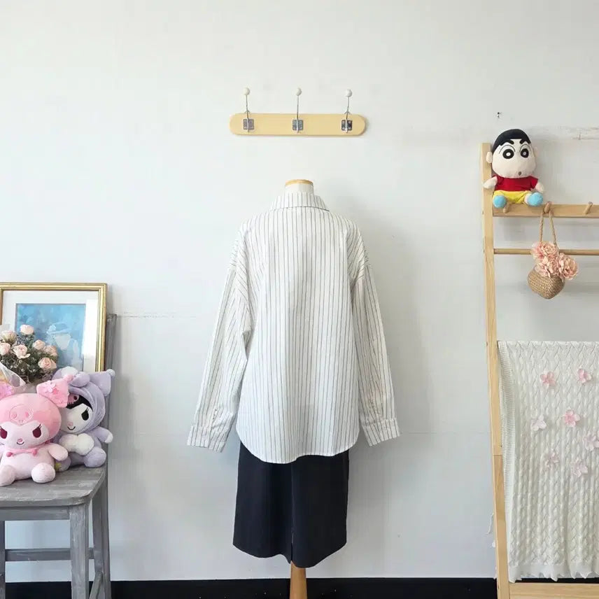 [BUNJANG] Million Vintage Stripe Oversized Shirt / 빈티지 만원샵 Million 스트라이프 오버핏 셔츠