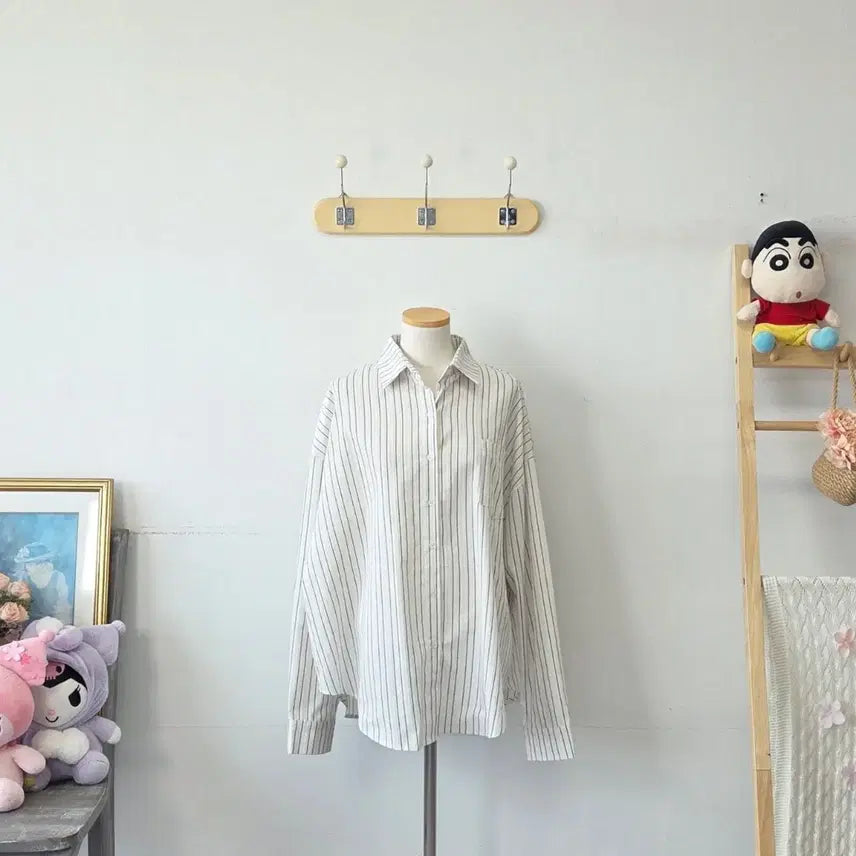[BUNJANG] Million Vintage Stripe Oversized Shirt / 빈티지 만원샵 Million 스트라이프 오버핏 셔츠