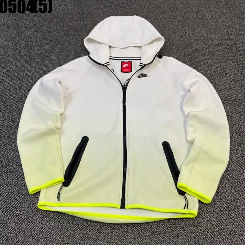 [BUNJANG] Nike Tech Fleece Full-Zip Hoodie White/Fluorescent Size 95 / 나이키 테크 플리스 후드집업 화이트/형광95 0504
