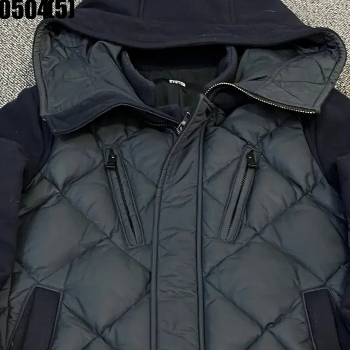[BUNJANG] System Black Quilting Padded Hooded Jumper / 시스템 블랙 퀼팅 패딩 후드 점퍼95 0504