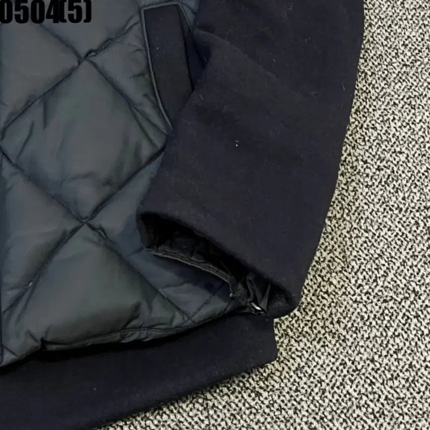 [BUNJANG] System Black Quilting Padded Hooded Jumper / 시스템 블랙 퀼팅 패딩 후드 점퍼95 0504