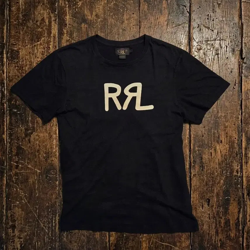 [BUNJANG] RRL Logo Jersey T-Shirt L (Black) / RRL 로고 저지티 L (블랙)