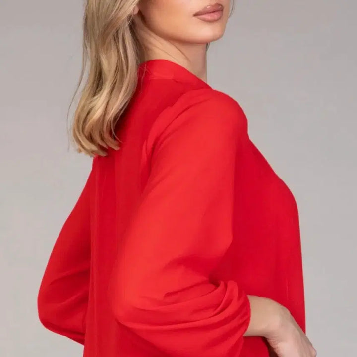 [BUNJANG] Banana Republic Red Blouse - Size S / 미국에서 구입한 바나나 리퍼블릭 래드 블라우스 S