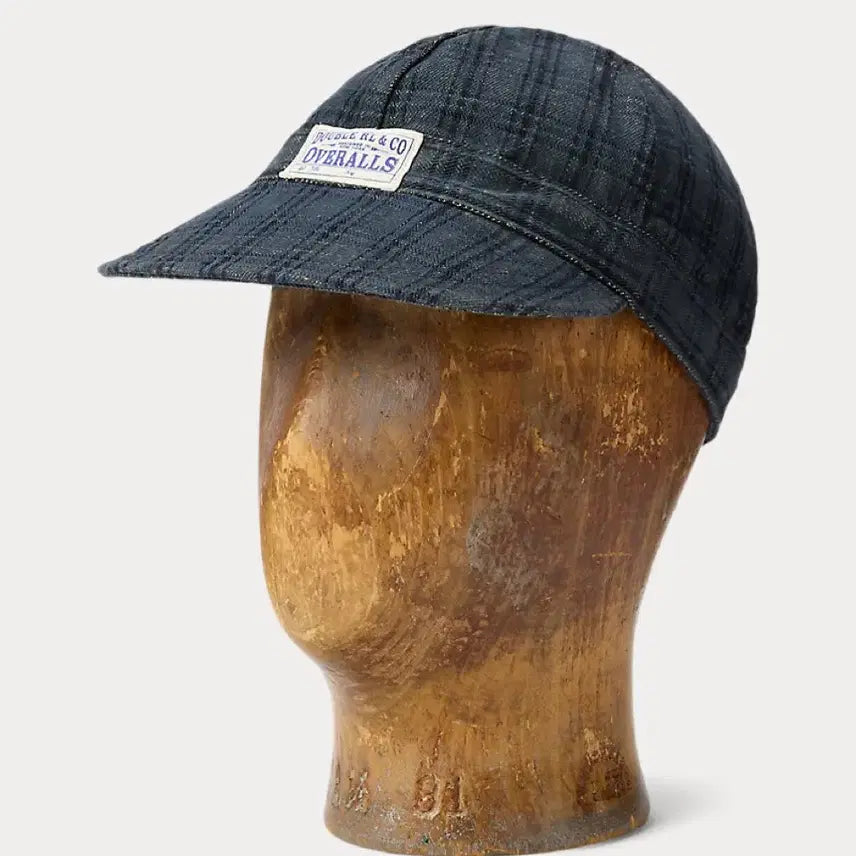 [BUNJANG] RRL Plaid Jacquard Denim Engineer Cap L / RRL 플래드 자카드 데님 엔지니어 캡 L 61cm