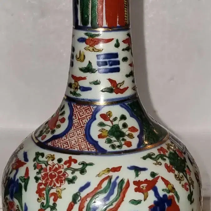 [BUNJANG] Ming Dynasty Wanli Period Celadon Vase with Floral Motif / 만력년제 묘금 화훼문 담병 높이20 지름12센치 중국도자기 고도자 골통품