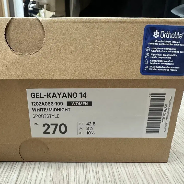 [BUNJANG] ASICS Gel-Kayano 14 White Midnight 270 / 아식스 젤카야노 14 화이트 미드나잇 270