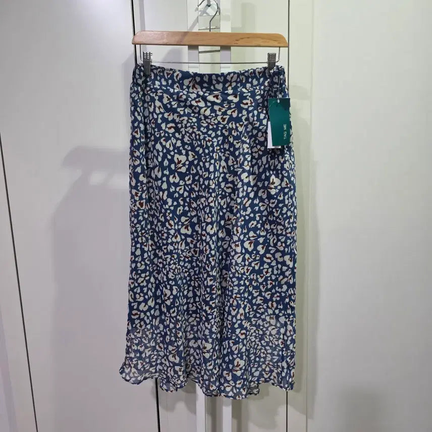 [BUNJANG] TAG ME Blue Flower Long Skirt / TAG ME 블루 플라워 롱 스커트
