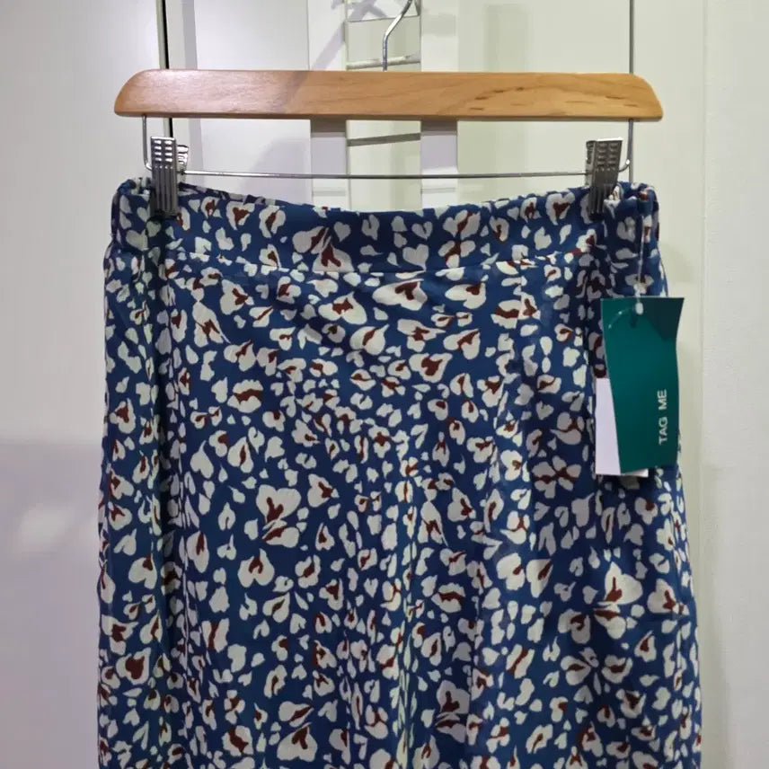 [BUNJANG] TAG ME Blue Flower Long Skirt / TAG ME 블루 플라워 롱 스커트