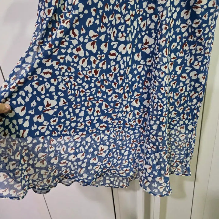 [BUNJANG] TAG ME Blue Flower Long Skirt / TAG ME 블루 플라워 롱 스커트