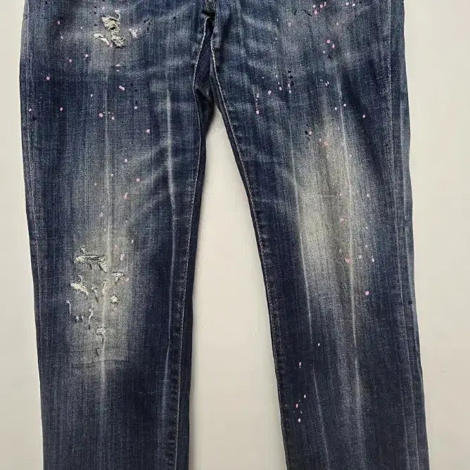 [BUNJANG] DSQUARED2 Splatter Distressed Denim Jeans Size 52 / 디스퀘어드2 데님 청바지 스플래터 데미지진52