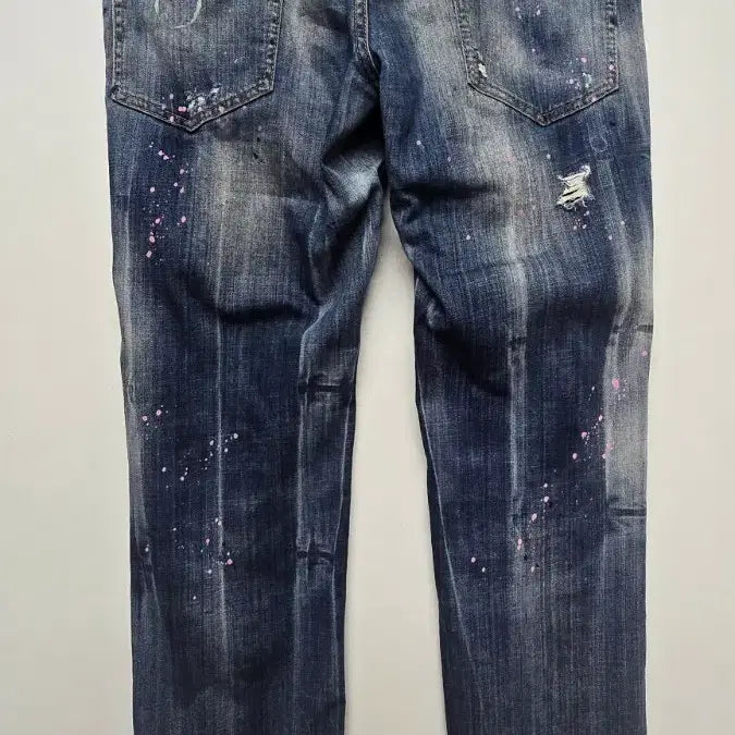 [BUNJANG] DSQUARED2 Splatter Distressed Denim Jeans Size 52 / 디스퀘어드2 데님 청바지 스플래터 데미지진52